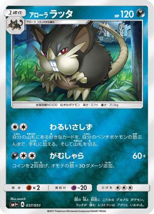 Alolan Raticate (037/051) - sm1 Enhanced Expansion Pack Sun Moon Holofoil