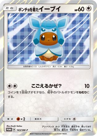 Poncho-wearing Eevee - 143/SM-P (143/SM-P) - SMP Sun Moon Promos Holofoil