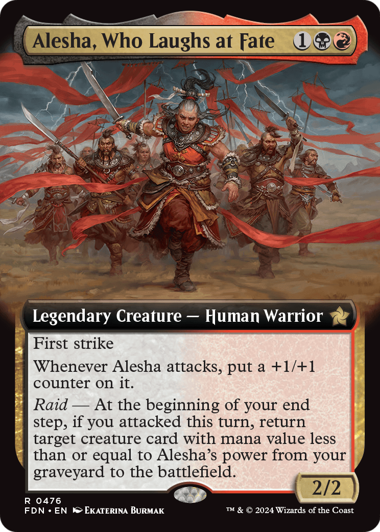 Alesha, Who Laughs at Fate (Extended Art) (FDN-476) [Foundations] Foil