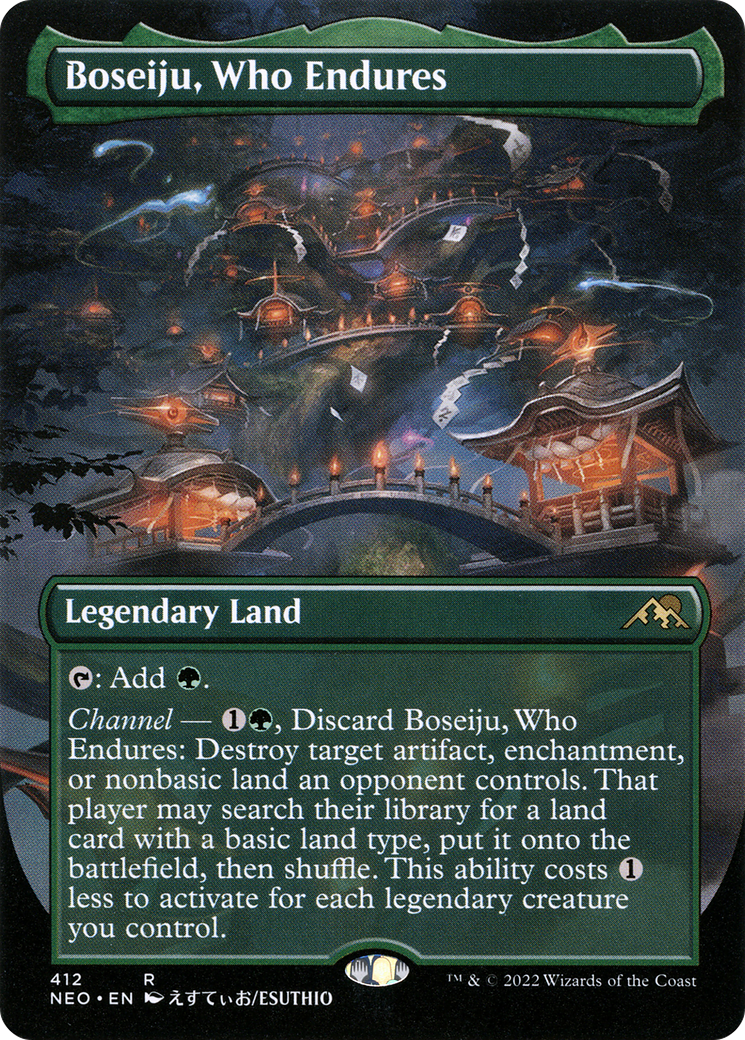 Boseiju, Who Endures (Borderless) (NEO-412) [Kamigawa: Neon Dynasty] Foil