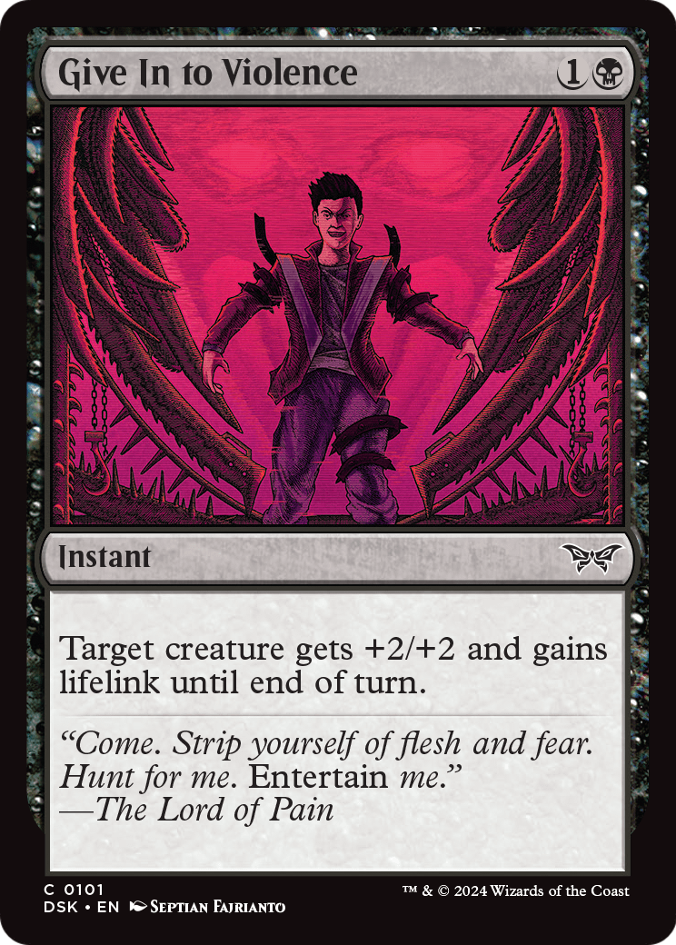 Give In to Violence (DSK-101) [Duskmourn: House of Horror] Foil