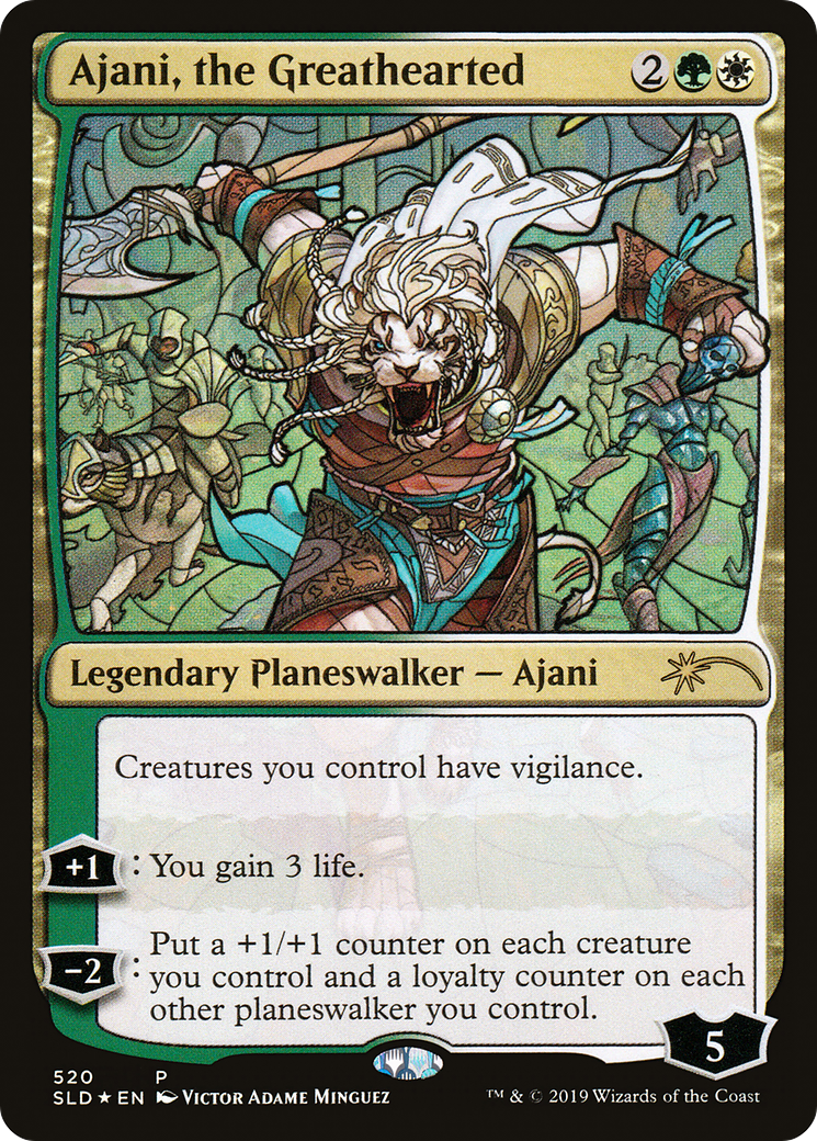 Ajani, the Greathearted (Stained Glass) (SLD-520) [Secret Lair Drop] Foil