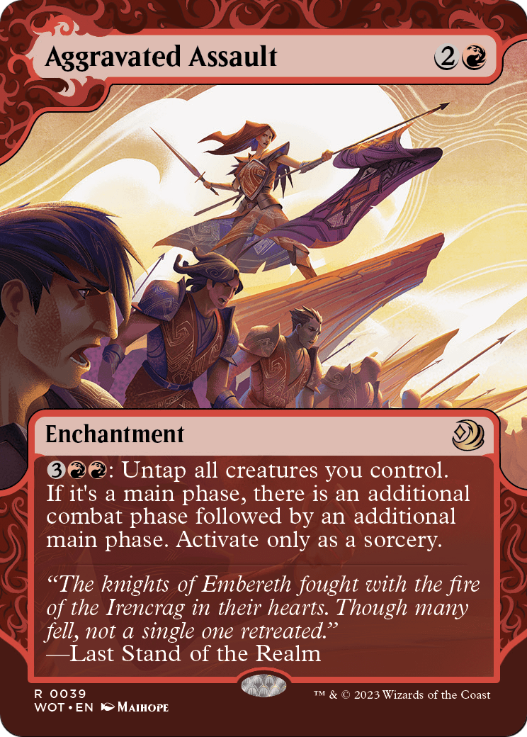 Aggravated Assault (WOT-039) (Showcase) (Borderless) [Wilds of Eldraine: Enchanting Tales] Foil
