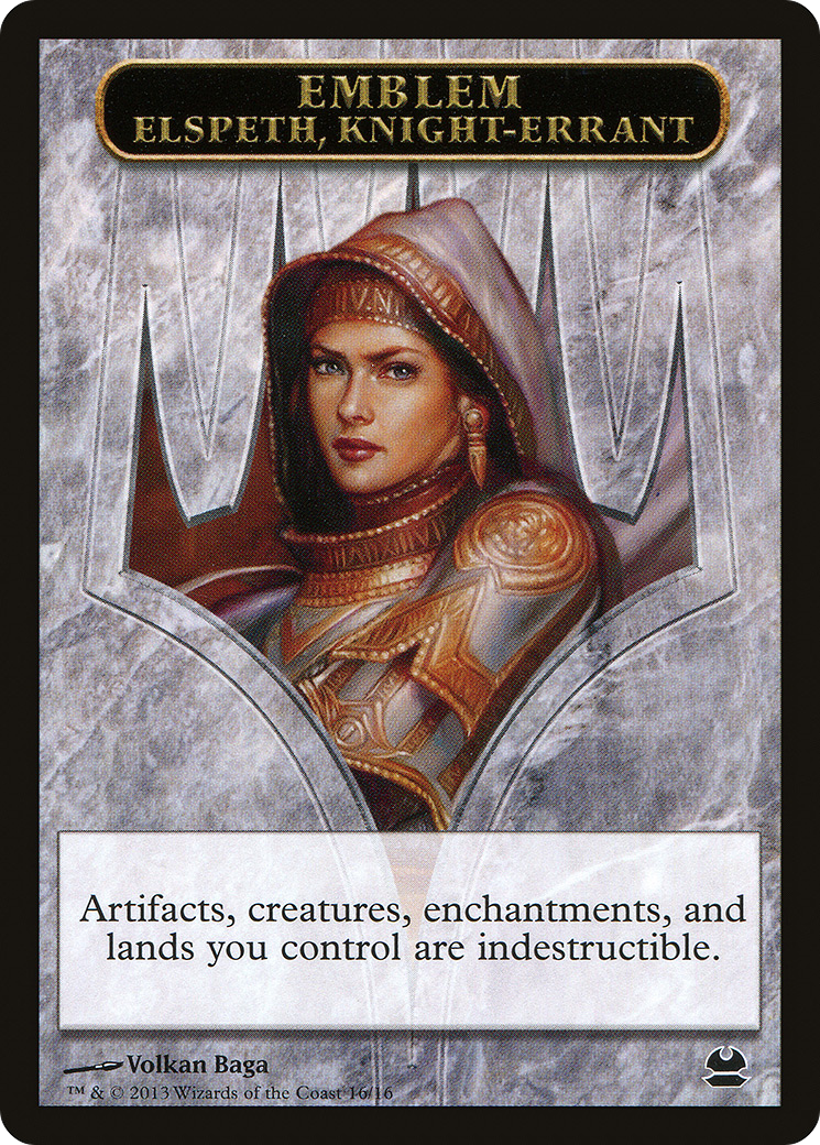 Emblem - Elspeth, Knight-Errant (MMA-016) [Modern Masters Tokens]