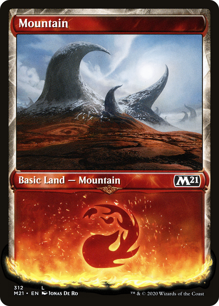 Mountain (Showcase) (M21-312) [Core Set 2021] Foil