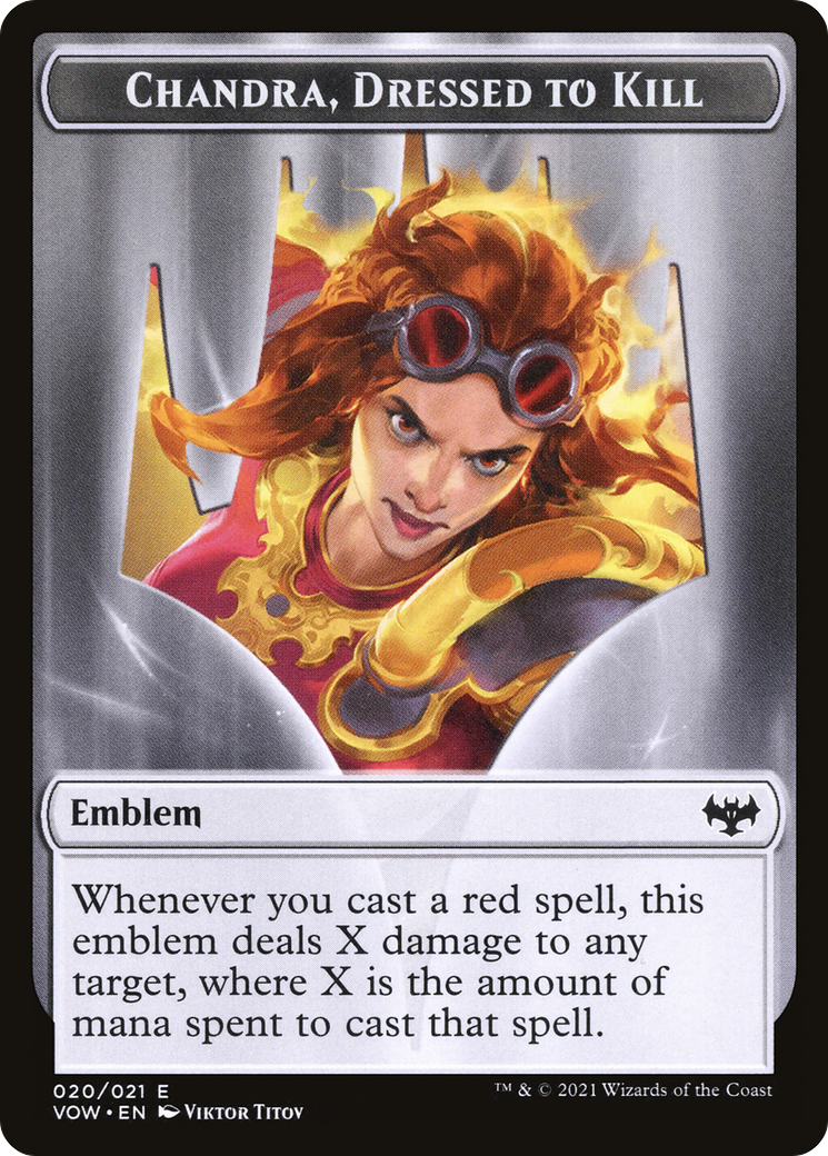 Chandra, Dressed to Kill Emblem (TVOW-020) [Innistrad: Crimson Vow Tokens] Foil
