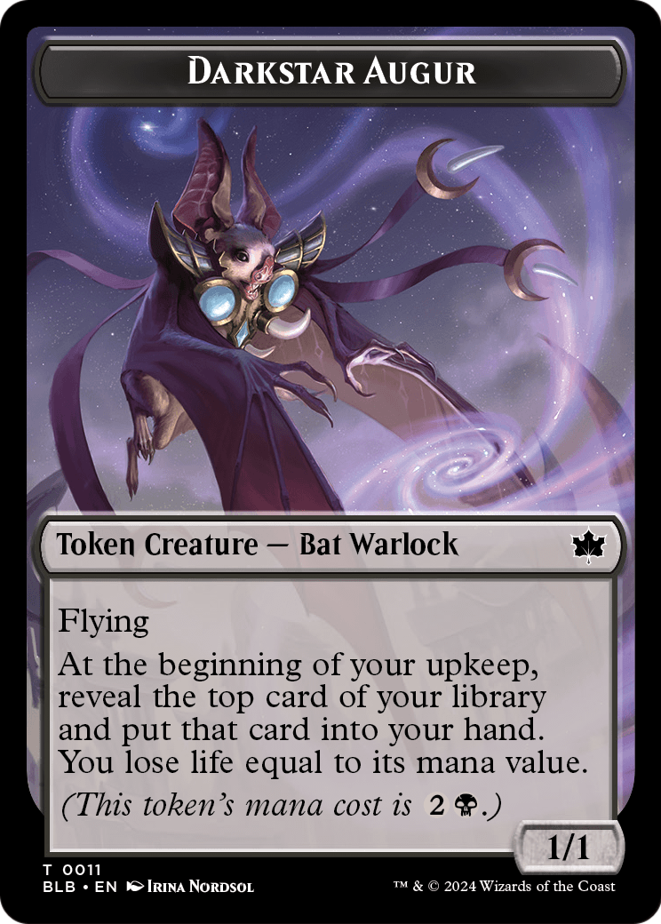 Darkstar Augur Token (BLB-011) [Bloomburrow Tokens]