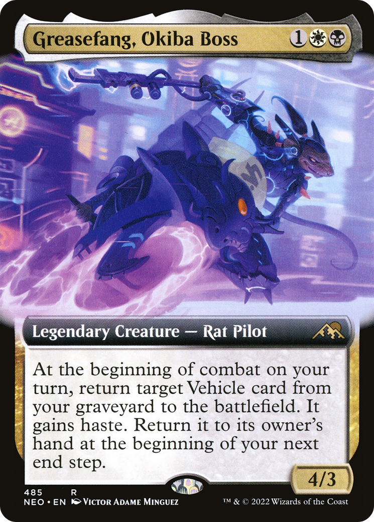 Greasefang, Okiba Boss (Extended Art) (NEO-485) [Kamigawa: Neon Dynasty]