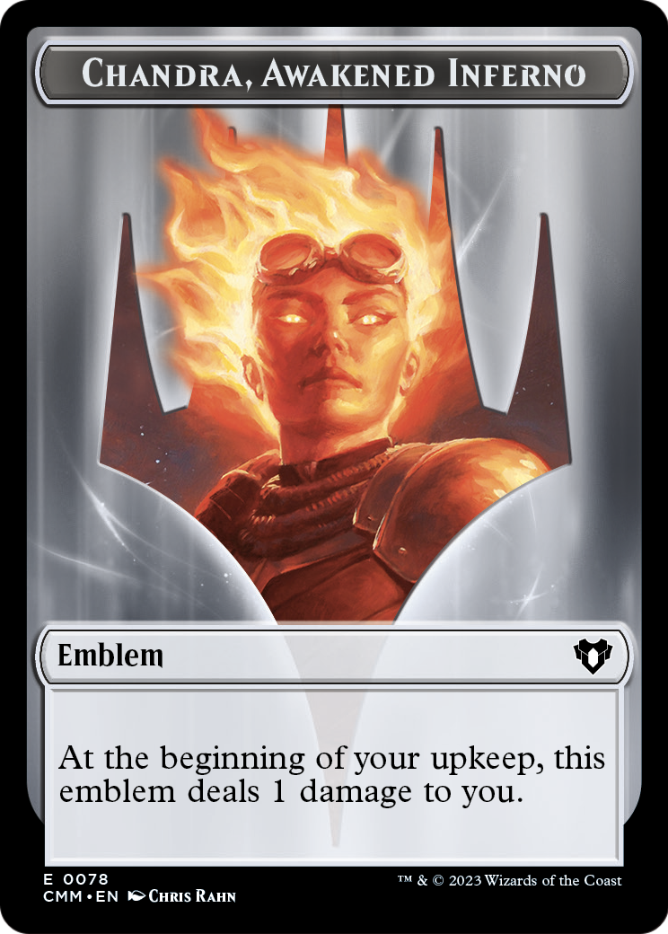 Chandra, Awakened Inferno Emblem (TCMM-078) [Commander Masters Tokens] Foil