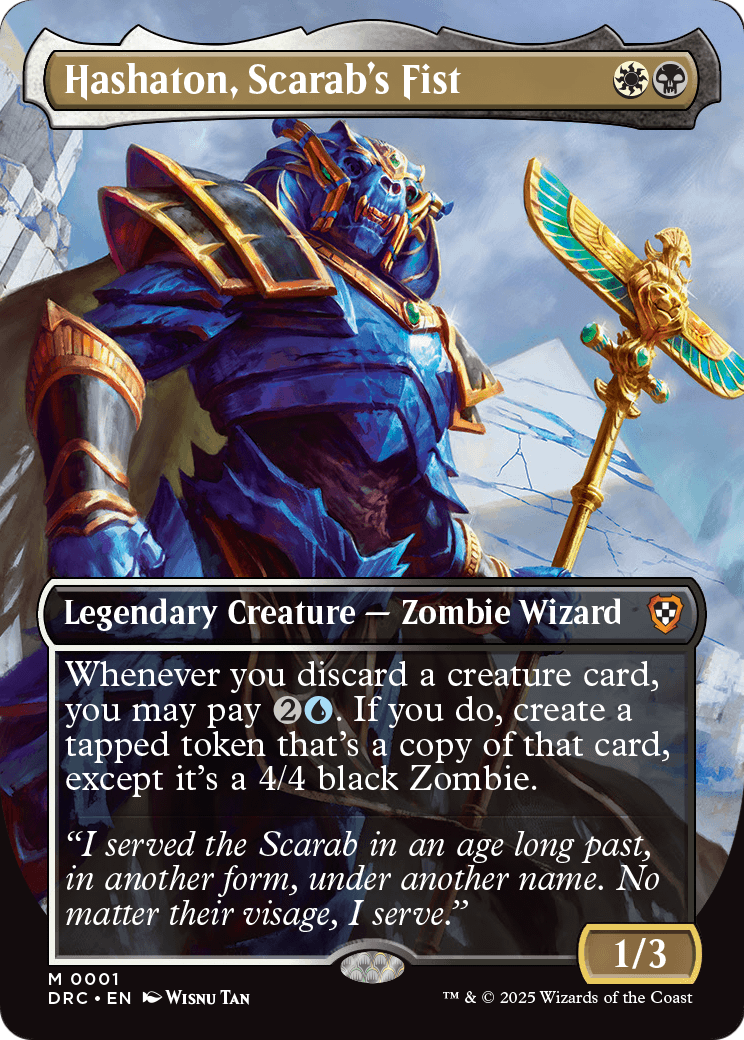 Hashaton, Scarab's Fist (Borderless) (DRC-001) [Commander: Aetherdrift]