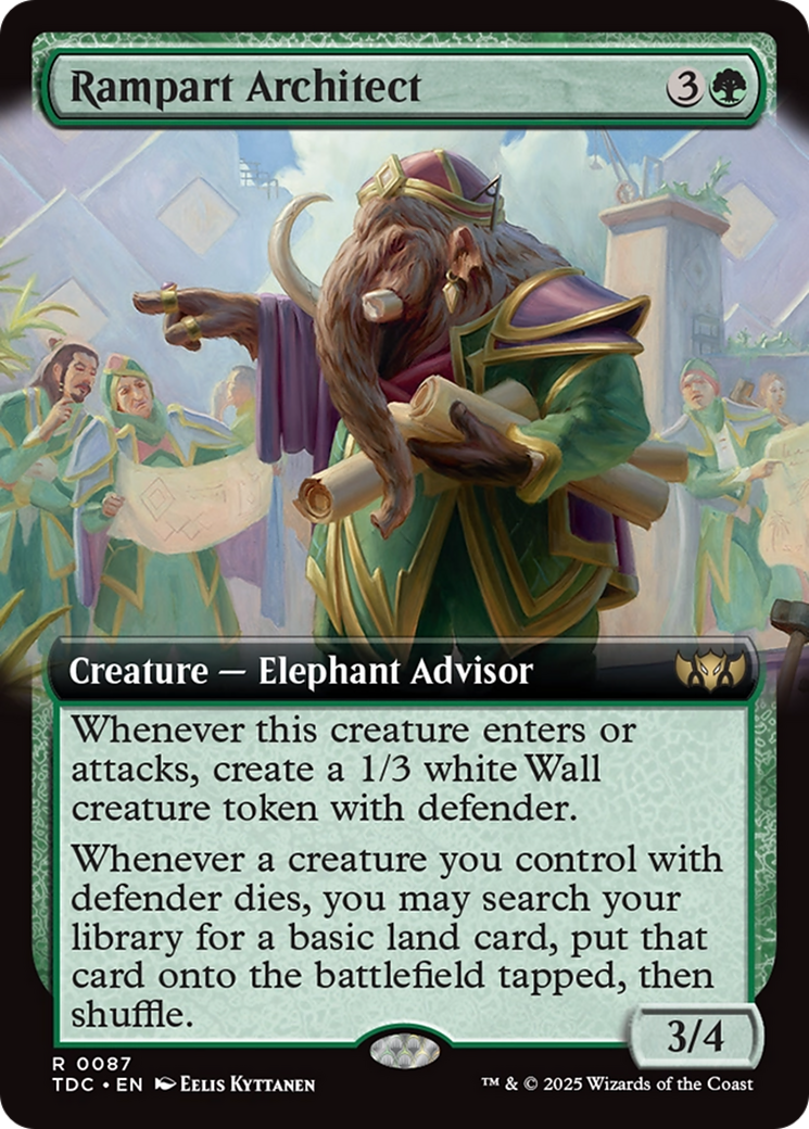 Rampart Architect (Extended Art) (TDC-087) [Commander: Tarkir: Dragonstorm]