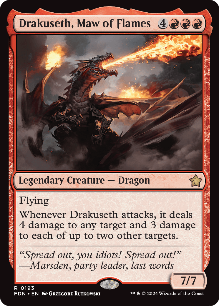 Drakuseth, Maw of Flames (FDN-193) [Foundations] Foil
