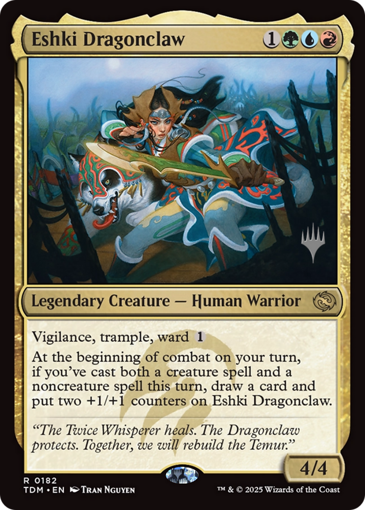 Eshki Dragonclaw (PPTDM-182) [Promo Pack: Tarkir: Dragonstorm] Foil