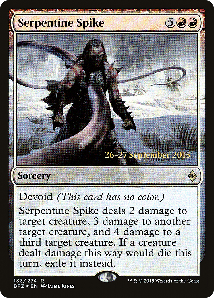 Serpentine Spike (PRE-133S) [Battle for Zendikar Promos] Foil