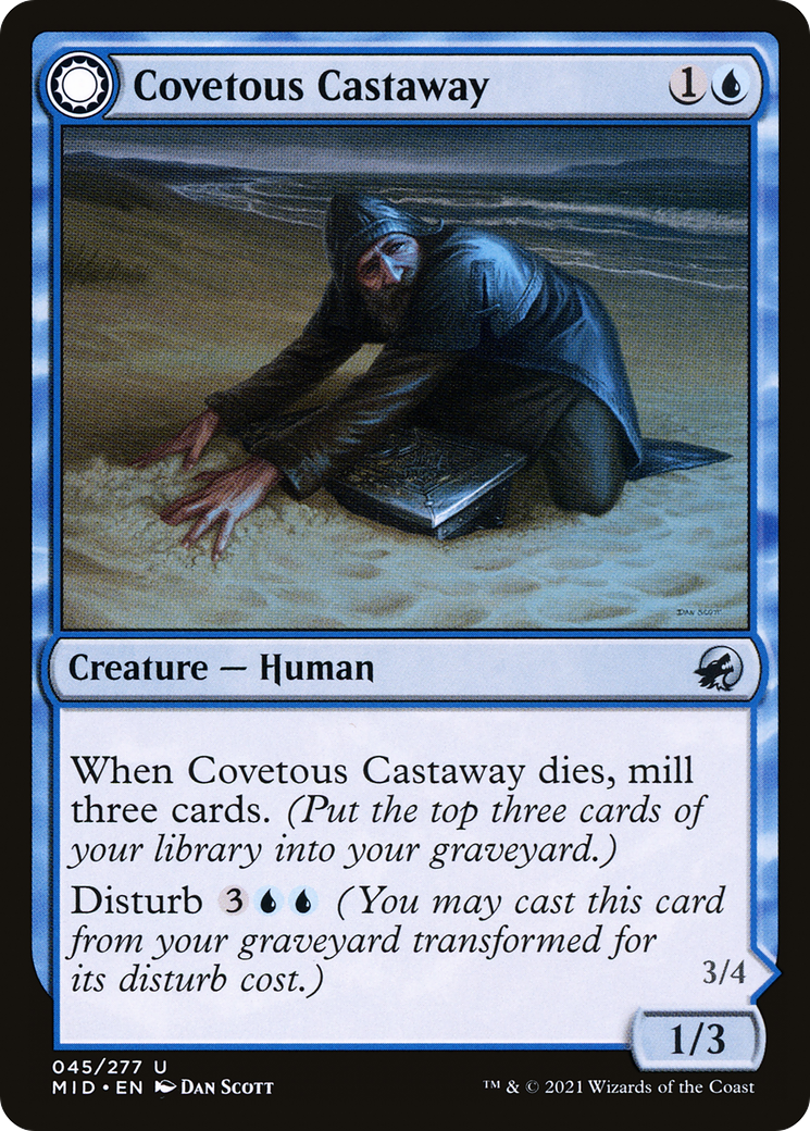 Covetous Castaway (MID-045) [Innistrad: Midnight Hunt] Foil