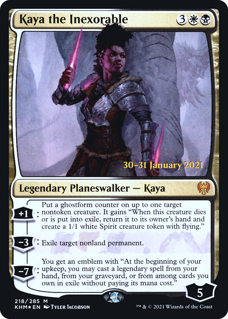 Kaya the Inexorable (PRE-218S) [Kaldheim Promos] Foil