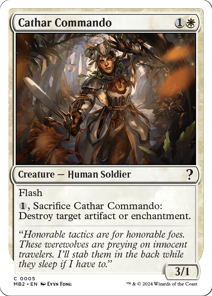 Cathar Commando (White Border) (MB2-005) [Mystery Booster 2]