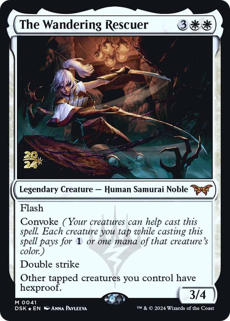 The Wandering Rescuer (PRE-041) [Duskmourn: House of Horror Promos] Foil