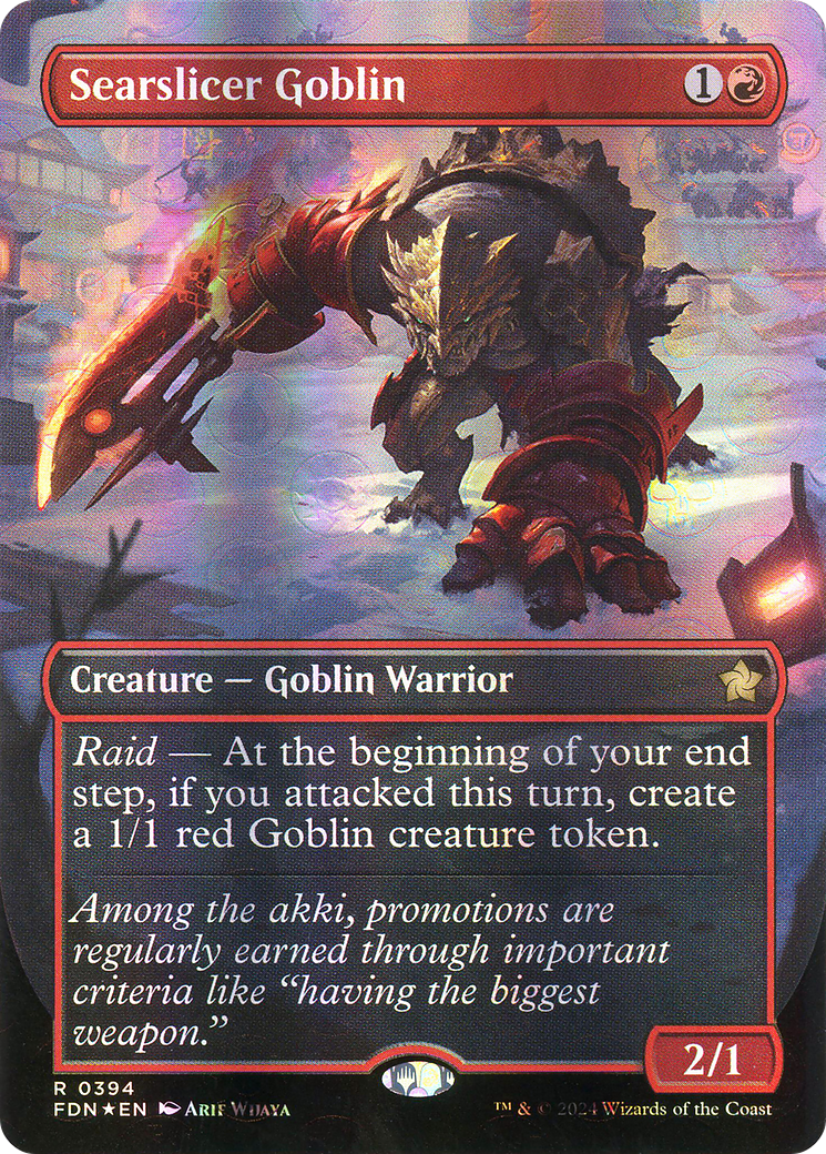 Searslicer Goblin (Borderless) (Mana Foil) (FDN-394) [Foundations] Foil