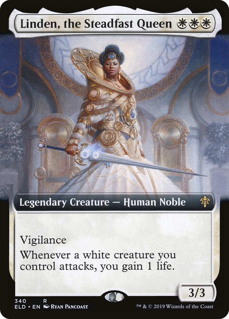 Linden, the Steadfast Queen (Extended Art) (ELD-340) [Throne of Eldraine] Foil