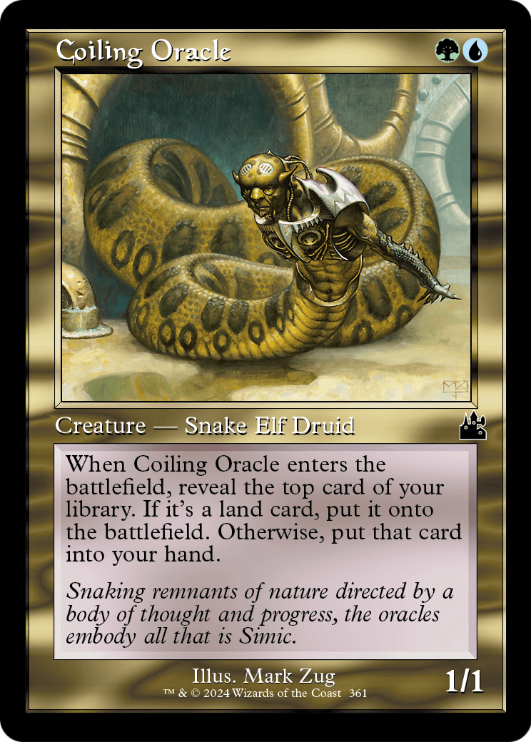 Coiling Oracle (Retro Frame) (RVR-361) [Ravnica Remastered] Foil