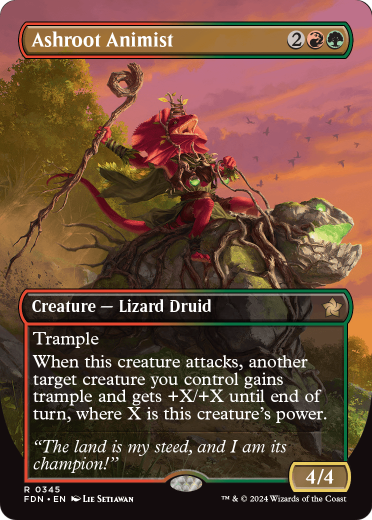 Ashroot Animist (Borderless) (FDN-345) [Foundations] Foil