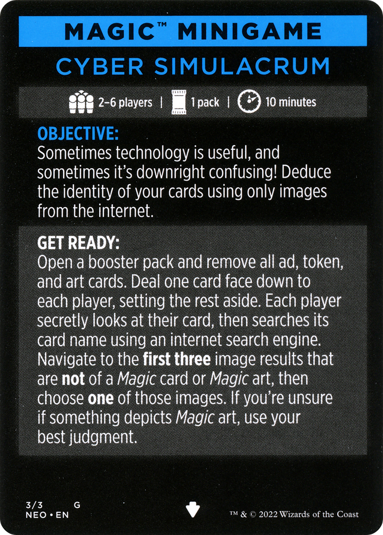 Cyber Simulacrum // Cyber Simulacrum (cont'd) (MNEO-003) [Kamigawa: Neon Dynasty Minigames]
