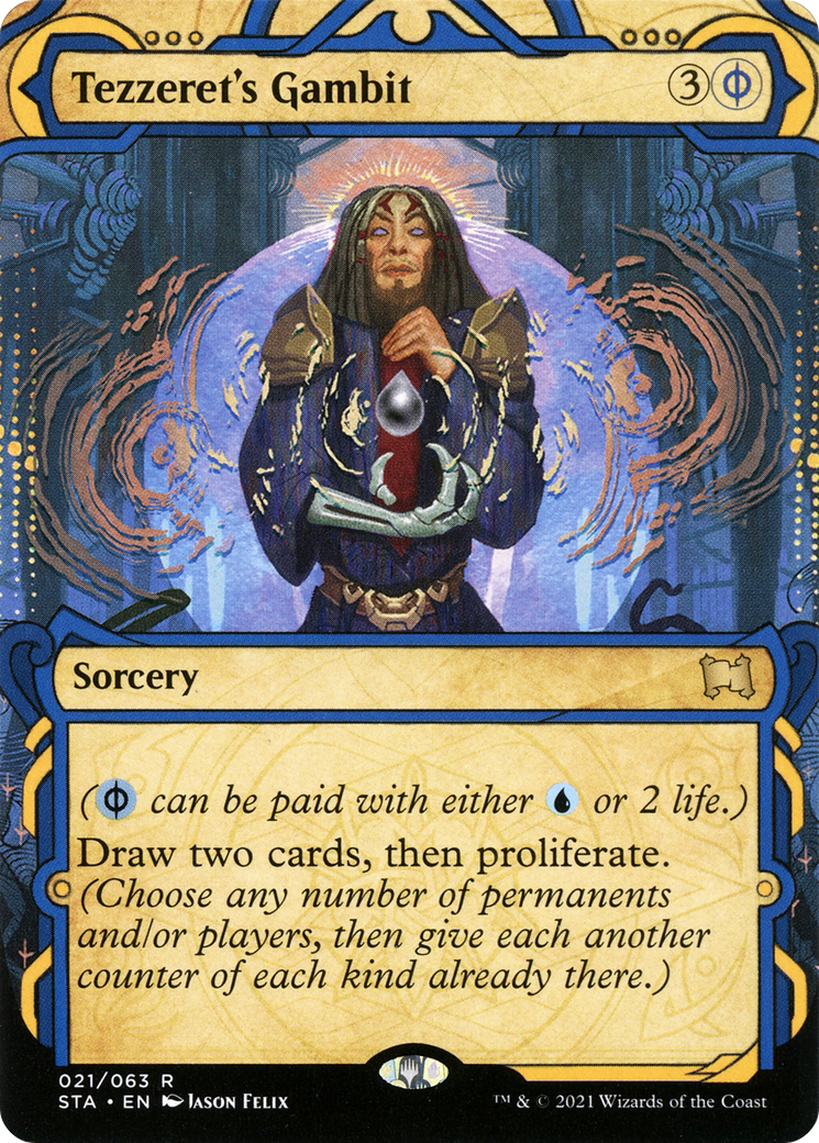 Tezzeret's Gambit (STA-021) (Showcase) (Borderless) [Strixhaven Mystical Archive] Foil