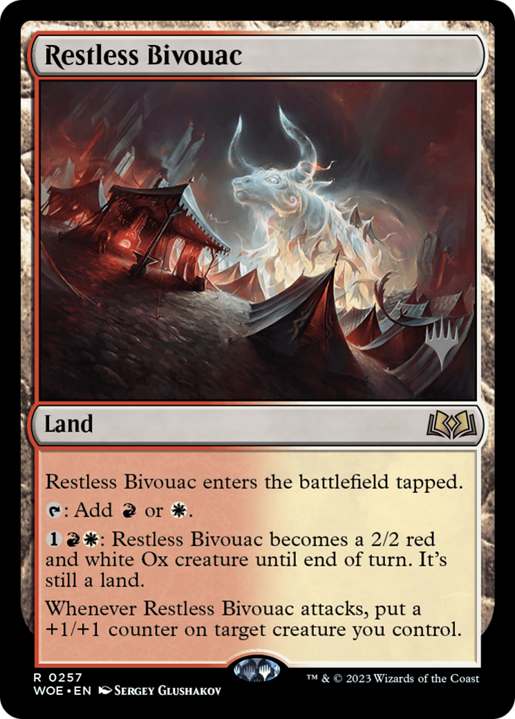 Restless Bivouac (PPWOE-257) [Promo Pack: Wilds of Eldraine Promos] Foil