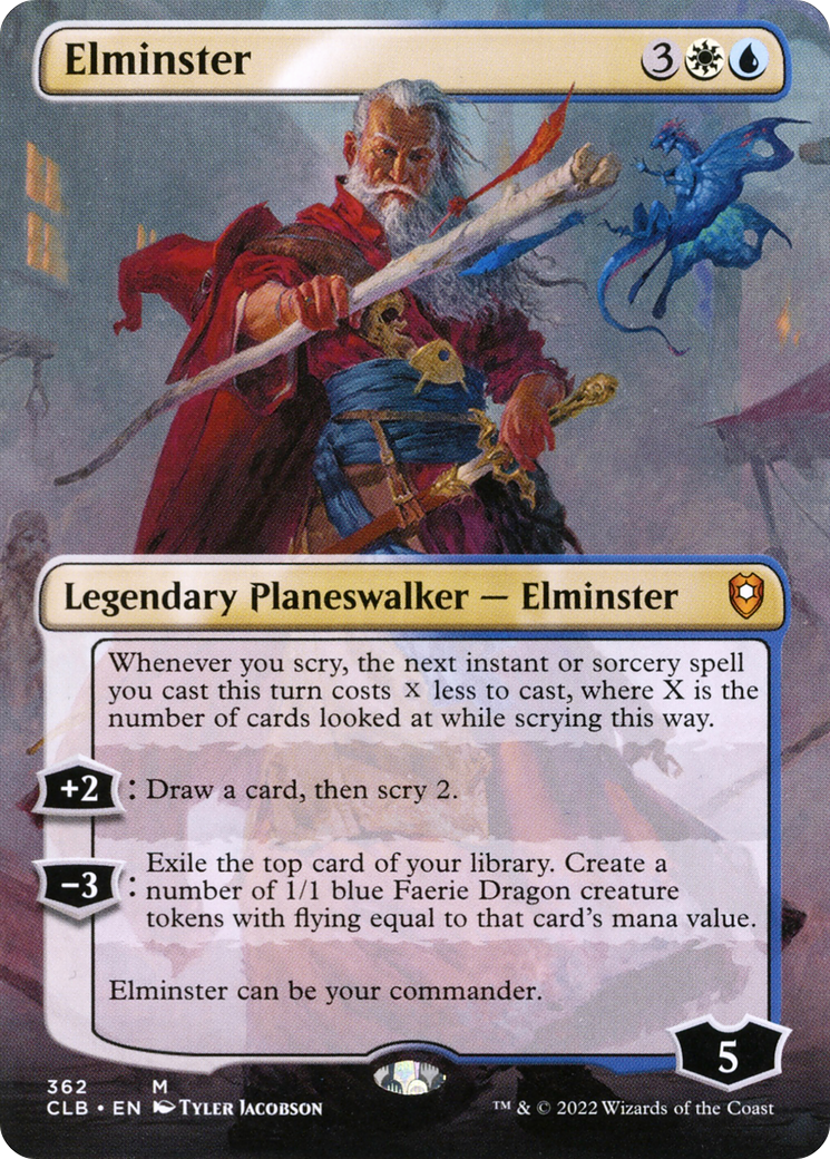 Elminster (Borderless) (CLB-362) [Commander Legends: Battle for Baldur's Gate] Foil