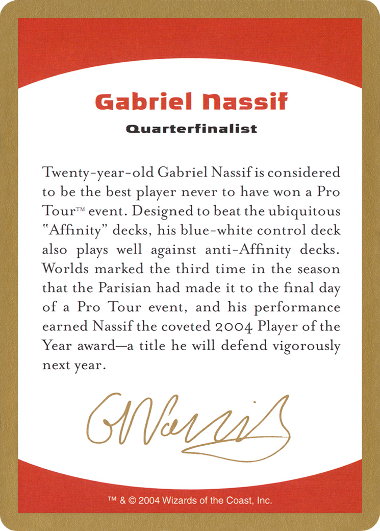 Gabriel Nassif Bio (WCD-GN0A) [World Championship Decks 2004]