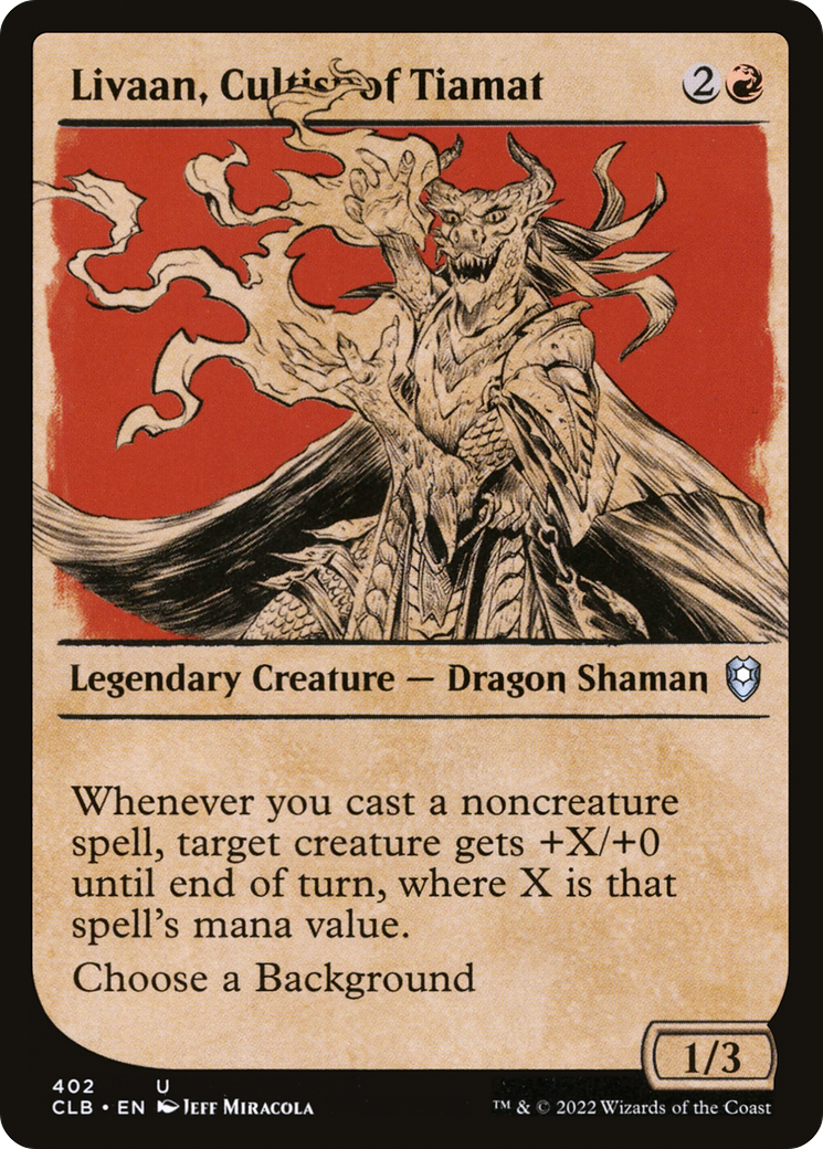 Livaan, Cultist of Tiamat (Showcase) (CLB-402) [Commander Legends: Battle for Baldur's Gate] Foil