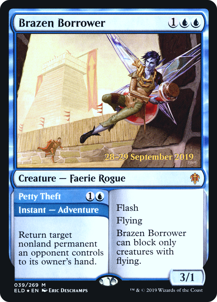Brazen Borrower (PRE-39S) [Throne of Eldraine Promos] Foil