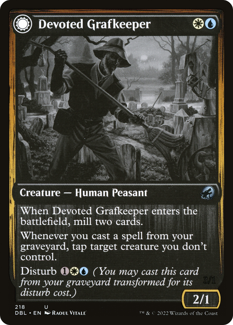 Devoted Grafkeeper (DBL-218) [Innistrad: Double Feature] Foil