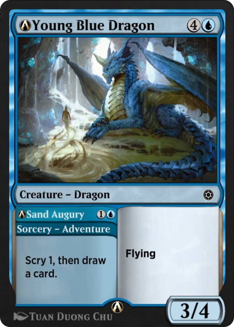 A-Young Blue Dragon // A-Sand Augury (HBG-A-138) [Alchemy Horizons: Baldur's Gate]