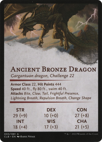 Ancient Bronze Dragon // Ancient Bronze Dragon (ACLB-003) (Borderless) [Battle for Baldur's Gate Art Series]