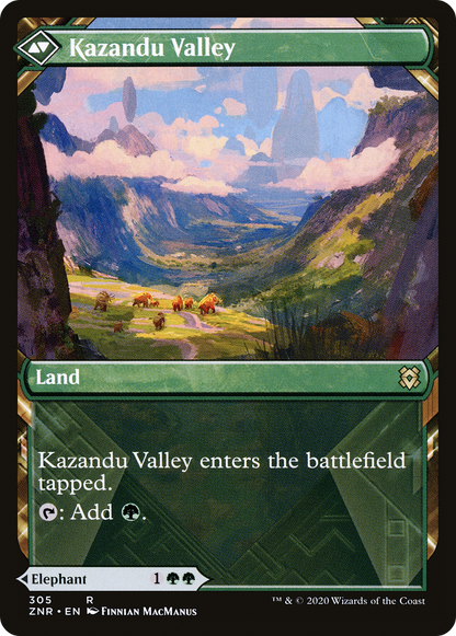 Kazandu Mammoth (Showcase) (ZNR-305) [Zendikar Rising] Foil
