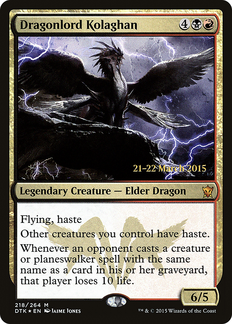 Dragonlord Kolaghan (PRE-218S) [Dragons of Tarkir Promos] Foil