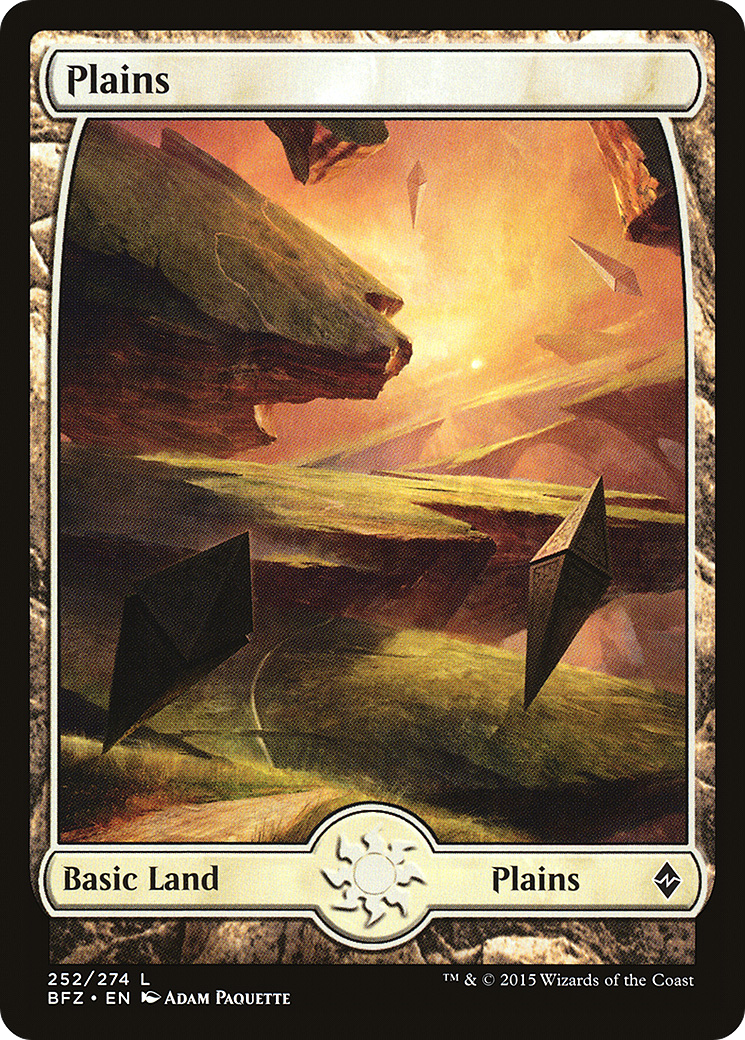 Plains (252) - Full Art (BFZ-252) [Battle for Zendikar] Foil