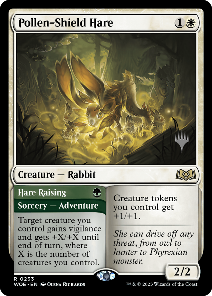 Pollen-Shield Hare (PPWOE-233) [Promo Pack: Wilds of Eldraine Promos]