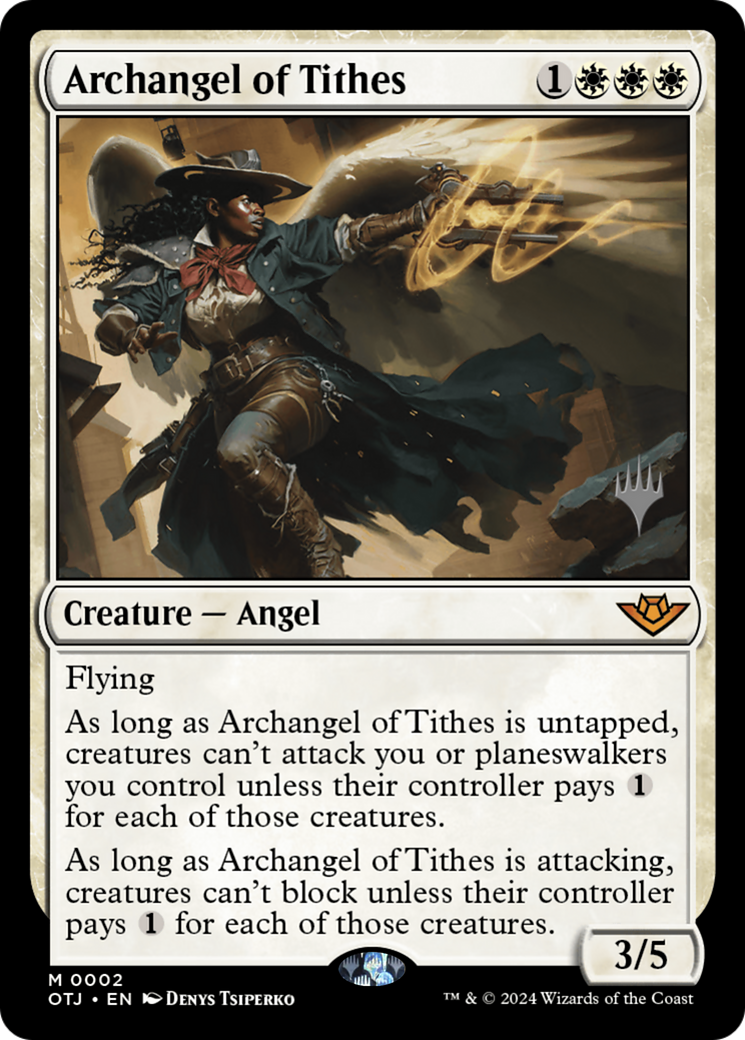 Archangel of Tithes (PPOTJ-002) [Promo Pack: Outlaws of Thunder Junction Promos] Foil
