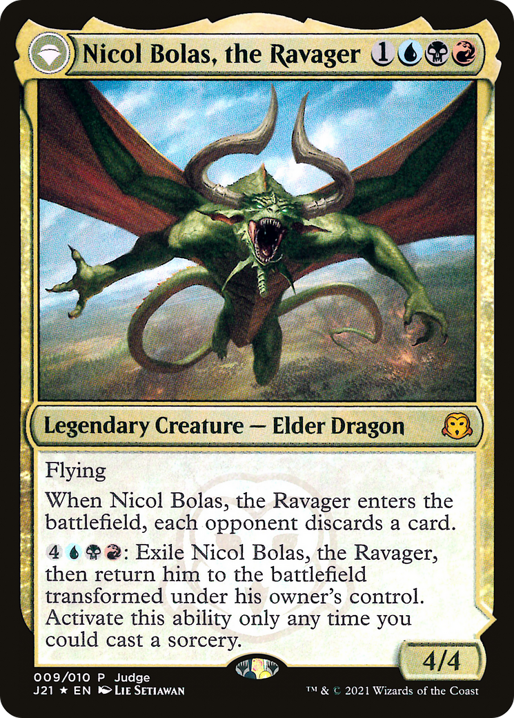 Nicol Bolas, the Ravager (JDG-009) [Judge Gift Cards 2021] Foil
