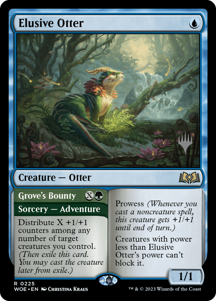 Elusive Otter (PPWOE-225) [Promo Pack: Wilds of Eldraine Promos] Foil