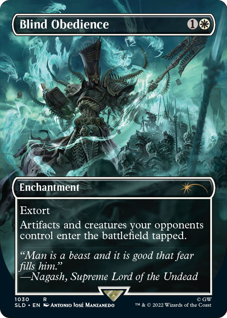 Blind Obedience (Borderless) (SLD-1030) [Secret Lair Drop] Foil