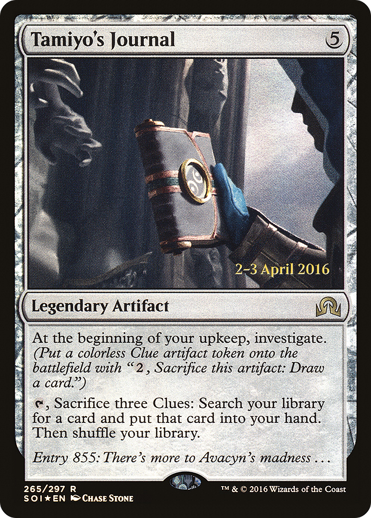 Tamiyo's Journal (Entry 855) (PRE-265S) [Shadows over Innistrad Promos] Foil