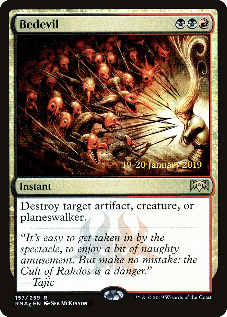 Bedevil (PRE-157S) [Ravnica Allegiance Promos] Foil