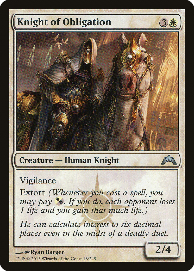 Knight of Obligation (GTC-018) [Gatecrash]