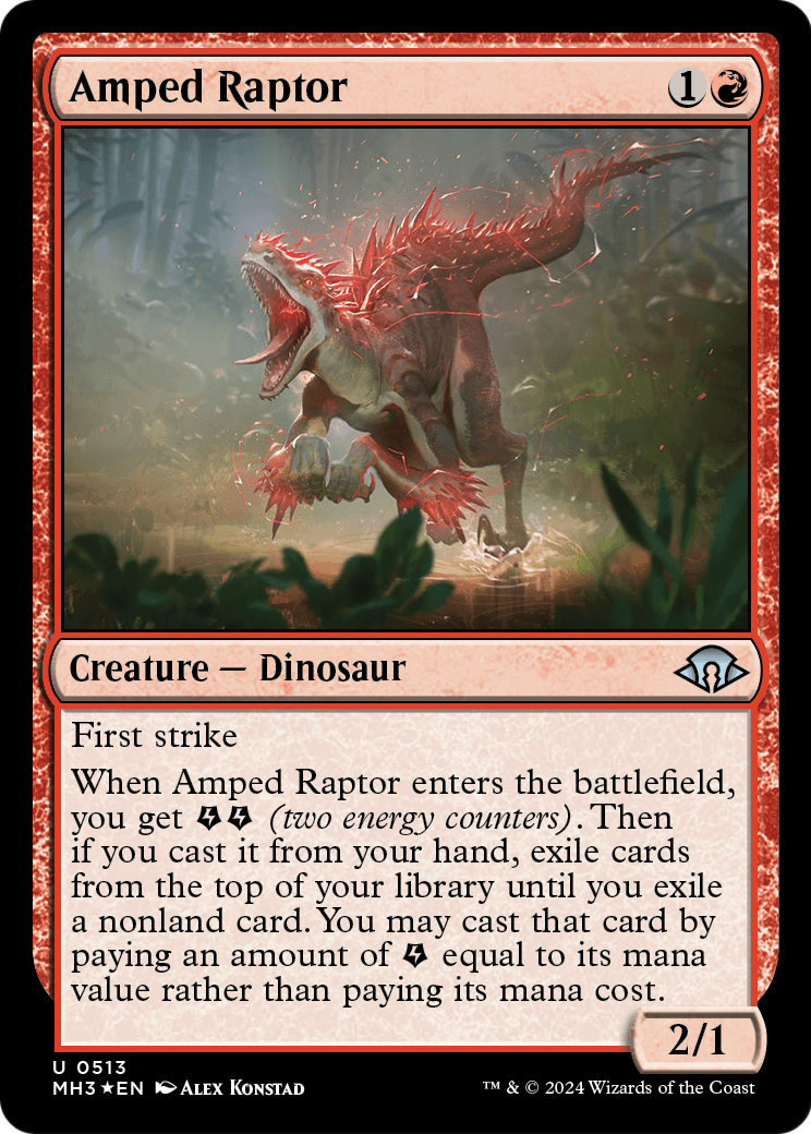 Amped Raptor (Ripple Foil) (MH3-513) [Modern Horizons 3] Foil