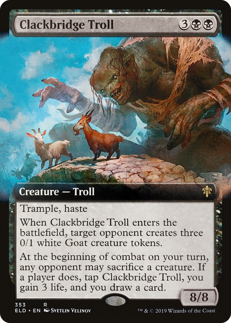 Clackbridge Troll (Extended Art) (ELD-353) [Throne of Eldraine]