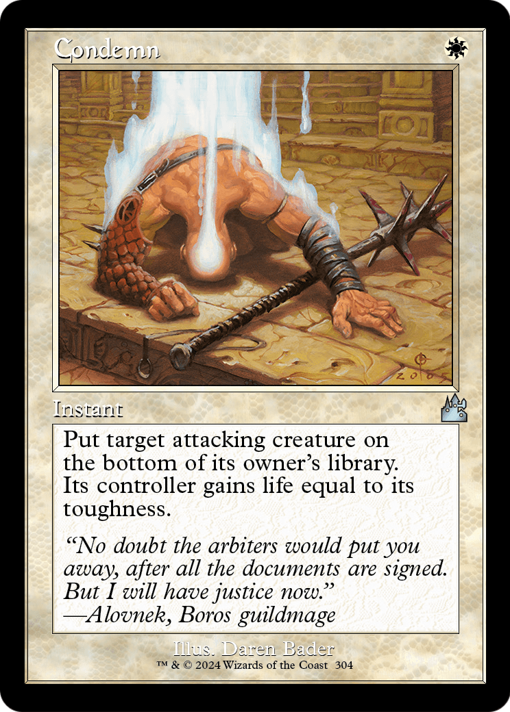 Condemn (Retro Frame) (RVR-304) [Ravnica Remastered] Foil